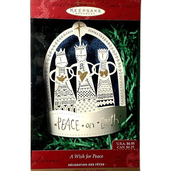 Hallmark 1999 Keepsake Laser Gallery Ornament, A Wish for Peace - Picture 1 of 9